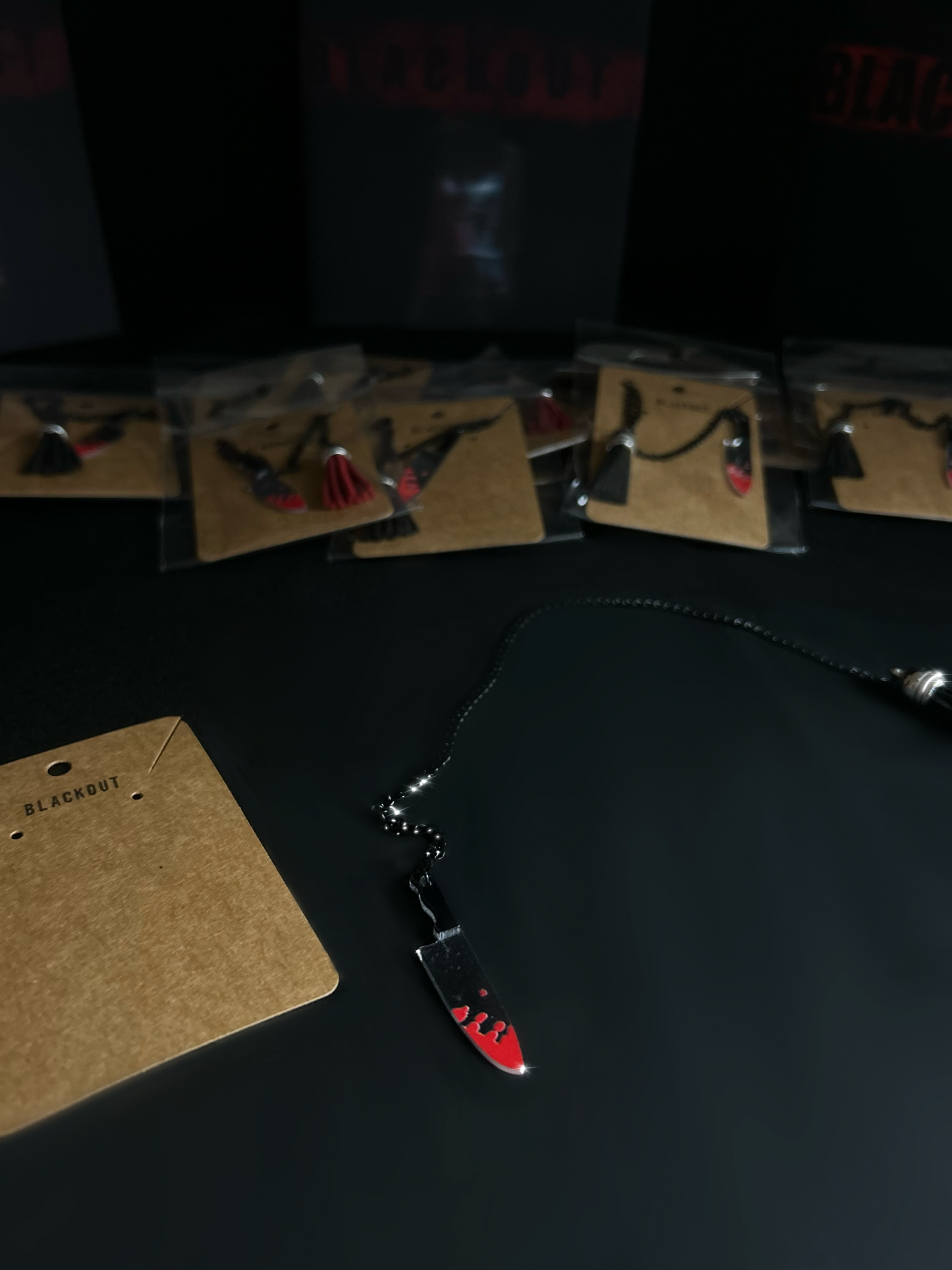 ๐ช Blackout Bloodied Knife Book Charm