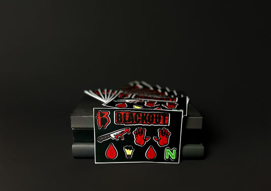 Limited Edition BLACKOUT Sticker Sheet 🔪 Dystopian Thriller Collectible 💀