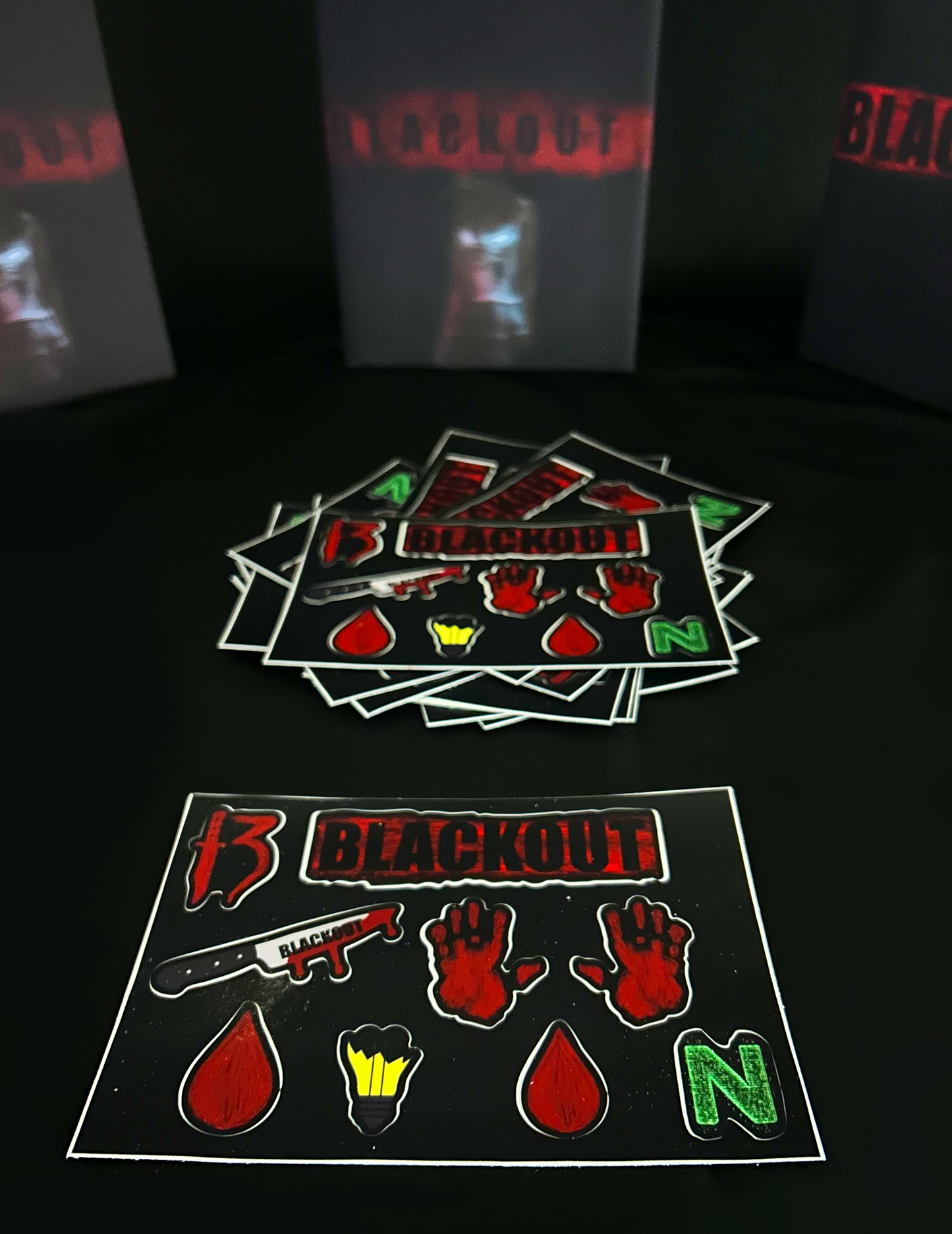 Limited Edition BLACKOUT Sticker Sheet 🔪 Dystopian Thriller Collectible 💀